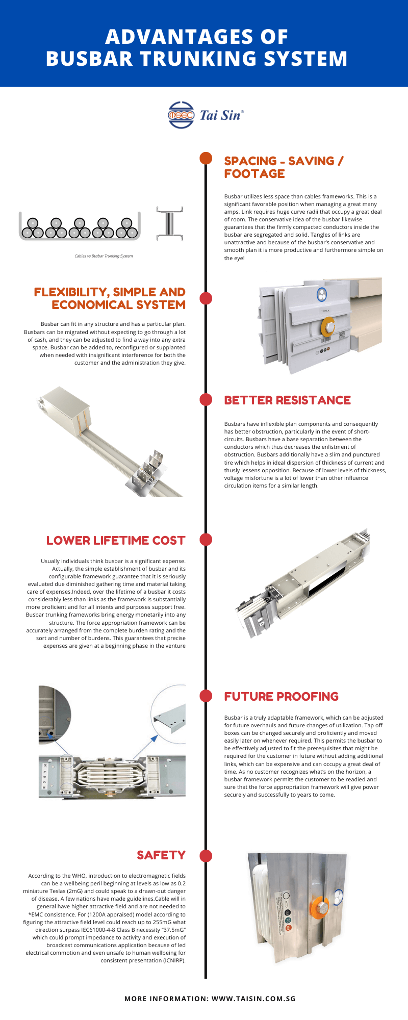 Advantages of busbar Trunking System Infographic